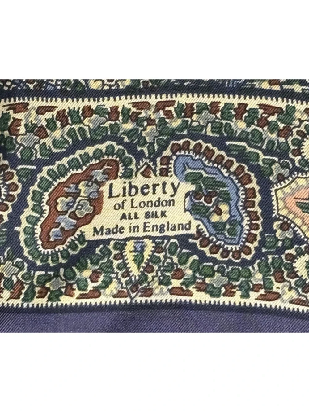 Vintage 1960's Liberty of London Silk Scarf Hand Rolled Paisley 27
